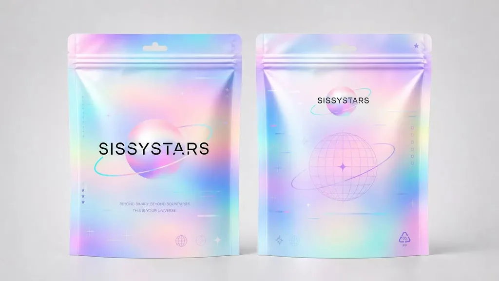 SISSYSTARS holographic packaging